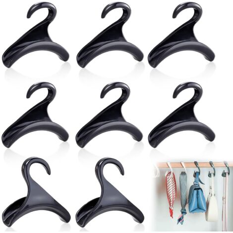 ganci per borse, ganci per borse da guardaroba, grucce per borse, ganci organizzativi per borse, sciarpe, cappelli (nero)