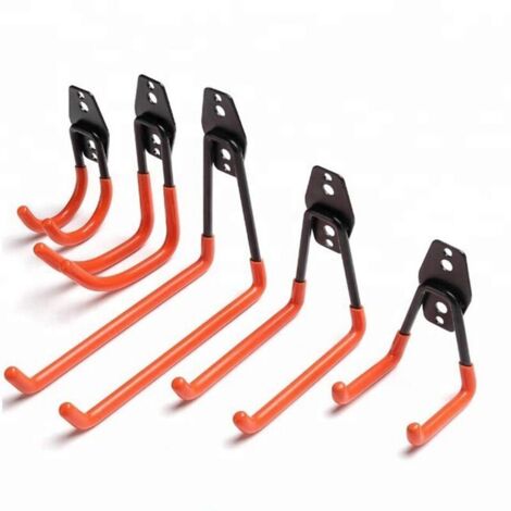 Ganci per garage, set da 12 ganci da parete resistenti con rivestimento antiscivolo, ganci quadrati, per pale, biciclette, attrezzi, corde, tosaerba e altro ancora.