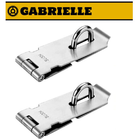 Ganci per lucchetto a graffa GABRIELLE, ganci per lucchetto a pressione per porta in 2 pezzi, ganci per lucchetto in acciaio inossidabile da 4 pollici con viti, clip per lucchetto argentata