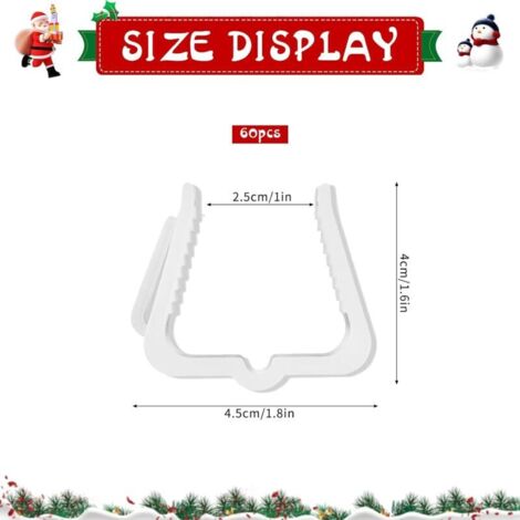 Ganci per luci natalizie, 60 pezzi di ganci e clip per grondaie, per appendere e fissare le luci decorative da esterno.