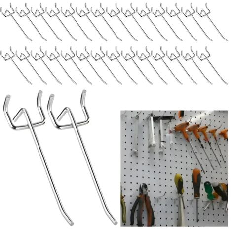 Ganci per pannello forato n. 4, set da 50 pezzi, per organizzare garage e attrezzi.