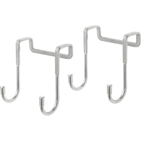 Ganci per porta doppi con 2 binari - Ganci per porta resistenti in acciaio inox 304, tipo S - Ideali per appendere vestiti, asciugamani, cappotti, ecc. - Per spessori porta inferiori a 19 mm
