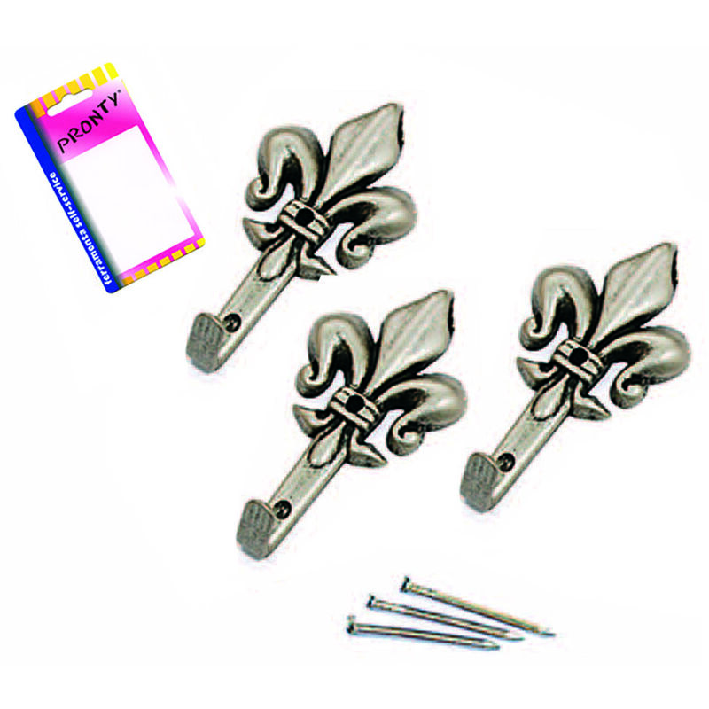 Ganci per quadri giglio argento grandi in blister - mm.47, in bl.3 pz.