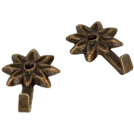 ganci per quadri modello "fiore" 23 x 46 mm. finitura bronzata 5 pz.