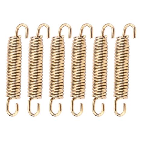 Ganci per silenziatore di scarico a molla in acciaio inox, 6 pezzi, per moto, scooter, ATV, oro