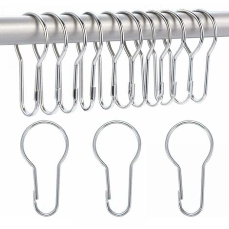Ganci Tenda 12 Confezione Da Apertura Anelli Per Tende Con Clip Gancio Metallo Appeso Gancio Tende - 8