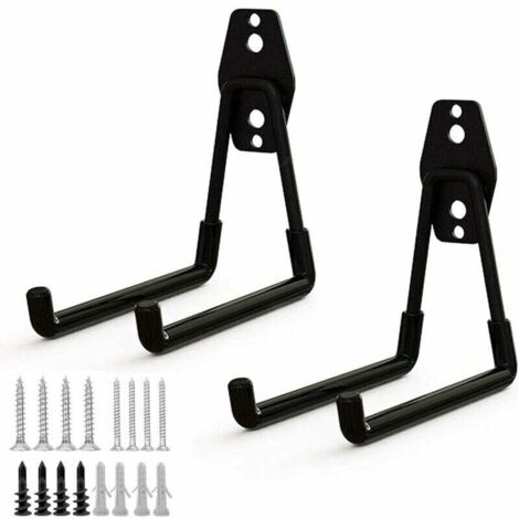 ganci portaoggetti in acciaio per garage, ganci portaoggetti per attrezzi da garage con rivestimento antiscivolo, supporto resistente per appendere scale/biciclette/attrezzi da giardino/corde (M)