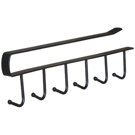 Ganci portaoggetti per tazze, armadio, utensili da cucina, cravatte, cinture e sciarpe, da appendere sotto l'armadio (nero)