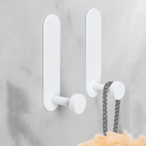 Ganci portasciugamani autoadesivi e resistenti per appendere cappotti, cappelli, accappatoi, asciugamani, ecc. Adatti per bagni, toilette, cucine, ecc. Confezione da 6 pezzi (bianchi).