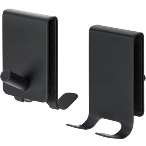 Ganci portasciugamani da doccia senza foratura, in acciaio inossidabile, per porta del bagno, adatti a vetri di spessore compreso tra 4 e 10 mm, confezione da 2 pezzi, neri.