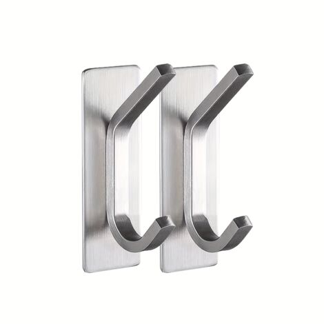 Ganci portasciugamani/Ganci in acciaio inox - per cappotti/accappatoi/asciugamani, adatti per bagni/cucine, set da 6, acciaio inox, argento.