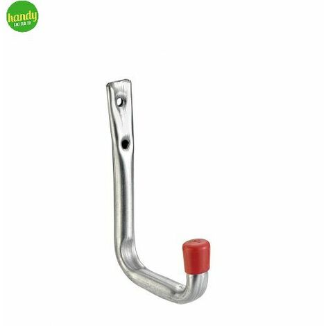 GANCIO A PARETE 140x110x50MM - ZINCATO CON GOMMINO FINALE PARAURTI ROSSO