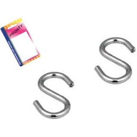 GANCIO A S IN ACCIAIO ZINCATO IN BLISTER- - mm.40, in bl.6 pz. - 12 blister