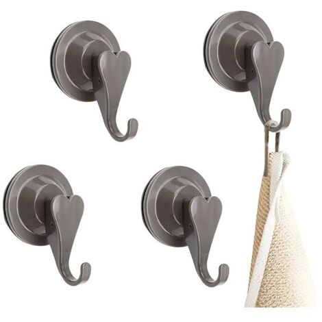 Gancio a ventosa potente KZQ, gancio a ventosa da 4 pezzi, gancio a ventosa per bagno, non richiede viti o colla, carico massimo 15 kg, per bagni e cucine