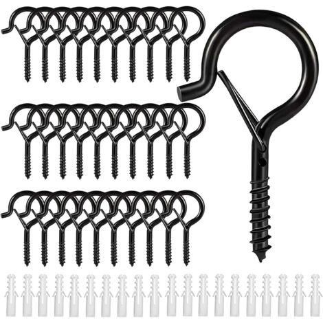 Gancio a vite in acciaio inox con occhiello, ganci a vite, ganci per soffitto in metallo per esterni (30 pezzi)