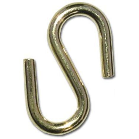 Gancio ad S (Esse) Ottonato per Catene Appendiquadri  Altezza 24 mm conf. 200 Pz