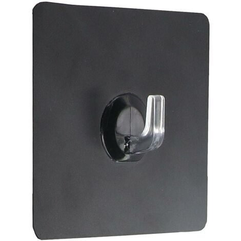 Gancio adesivo quadrato in pvc ps - nero - Tendance