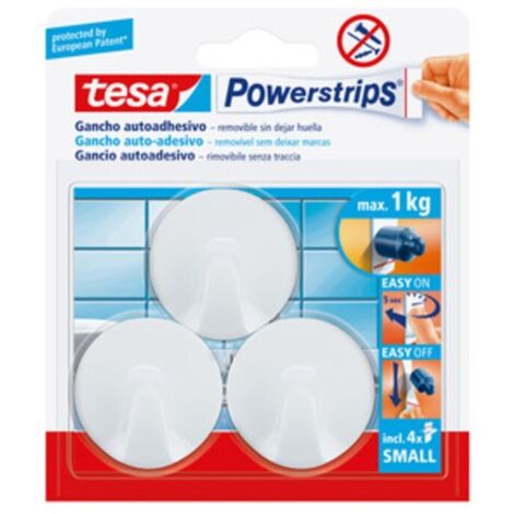 GANCIO ADESIVO TESA POWERSTRIPS TONDO BIANCO 3 PZ