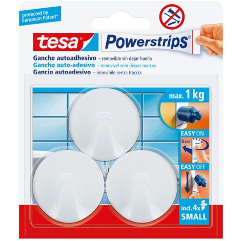 GANCIO ADESIVO TESA POWERSTRIPS TONDO BIANCO 3 PZ Q.TA 6