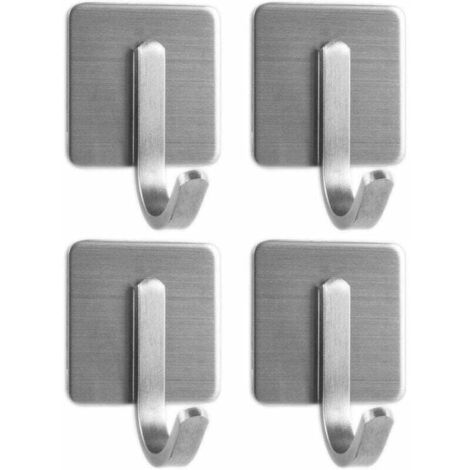 Gancio adesivo Ulisem, ganci per bagno, ganci autoadesivi in acciaio inox, impermeabili, organizer per doccia per asciugamani, accappatoi, argento.