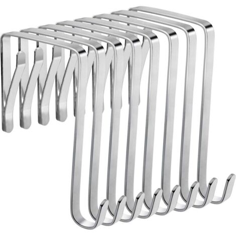 Gancio appendiabiti regolabile in metallo, set di 8 ganci per porte regolabili 10 x 5 cm, adatti per porte interne con spessore da 3,6 a 4,9 cm, senza ganci di foratura