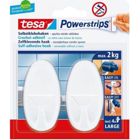 Gancio autoadesivo Tesa ovale bianco powerstrips