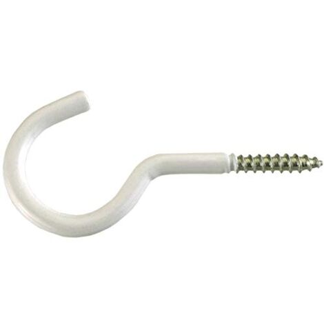 GANCIO BIANCO CON VITE PER LEGNO, PLASTIFICATO 4,8x50mm CONF. 2 PZ