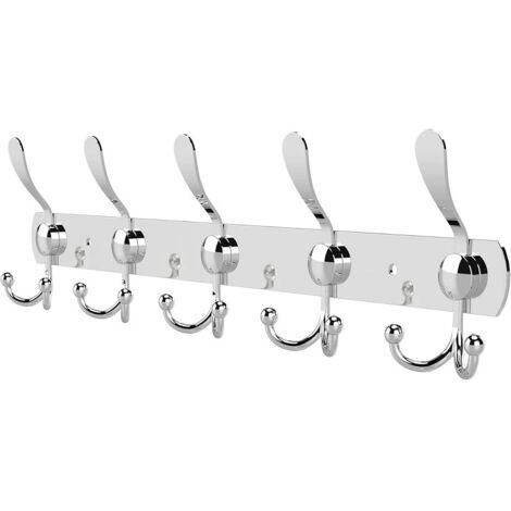 Gancio da parete a cinque ganci in acciaio inox, ideale per appendere asciugamani, cappotti, cappelli e altri indumenti alle porte.