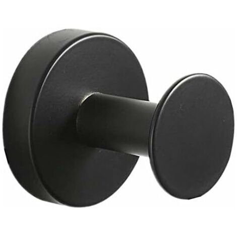 Gancio da parete rotondo solido, gancio per accappatoio in acciaio inossidabile, anello per asciugamano nero per casa o ufficio, FOREHILL