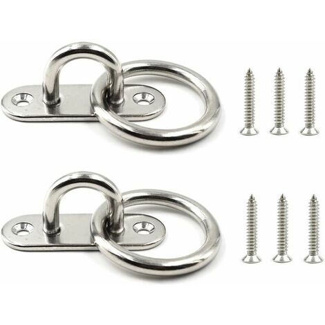 Gancio da soffitto in acciaio inossidabile, gancio a vite resistente, ganci da parete M6 con 6 viti di fissaggio, per appendere amache, boxe, sacchi di sabbia, corde da yoga, supporta fino a 80 kg, 60