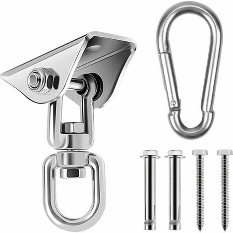 Gancio da soffitto in acciaio inossidabile resistente, gancio girevole a 360°, gancio per montaggio a soffitto per sedia sospesa, sacco da boxe, boxe, amaca, yoga