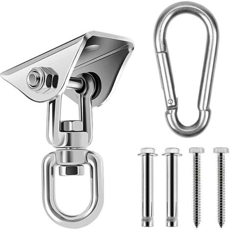 Gancio da soffitto in acciaio inossidabile resistente, gancio girevole a 360° per appendere altalena, gancio da soffitto per appendere sedia, sacco da boxe, amaca da boxe, yoga