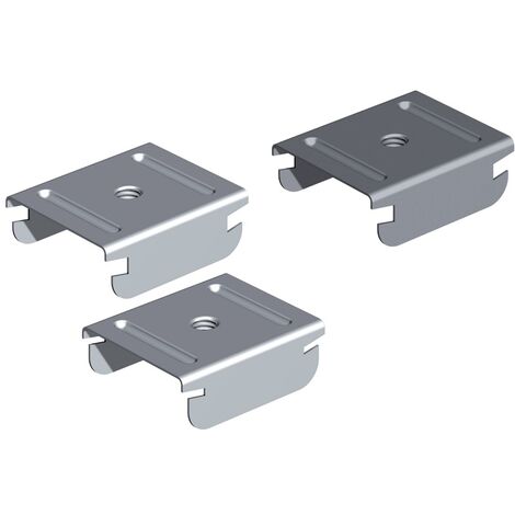 Gancio Distanziatore Foro Passante  6 Filettato per Montanti a C 15/48/15 e 27/48/27 Bordo Arrotondato - Confezione 10 Pezzi