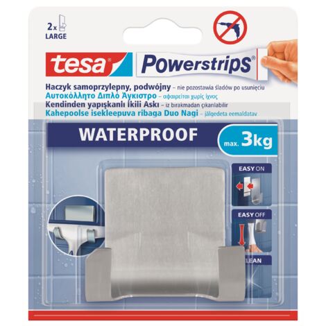 Gancio doppio adesivo per bagno Tesa 3 kg