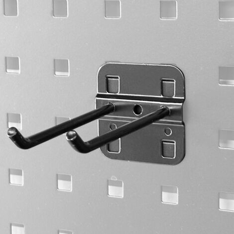 Gancio doppio dritto 100 mm SOGI ARR-2GAN-100 per pannelli porta attrezzi - compatibile con arredo officina ARR-OFF