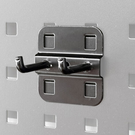 Gancio doppio dritto 50 mm SOGI ARR-2GAN-50 per pannelli porta attrezzi - compatibile con arredo officina ARR-OFF