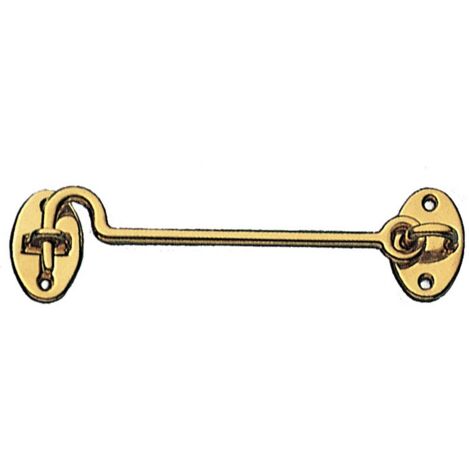 gancio fermafinestre in ottone lucido mm 60 per bloccare porte finestre