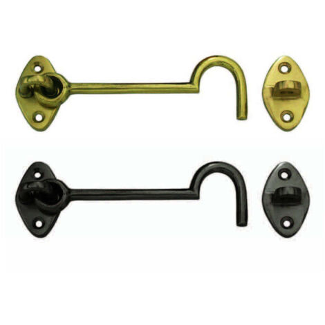 Gancio fermapersiane snodato con incontro - Specifiche: mm 60 in ottone lucido - 5 pz