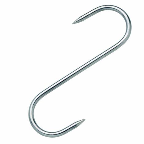 Gancio Fisso per Macellaio in Acciaio Inox alimentare ideale per salumi -2 punte 120 mm