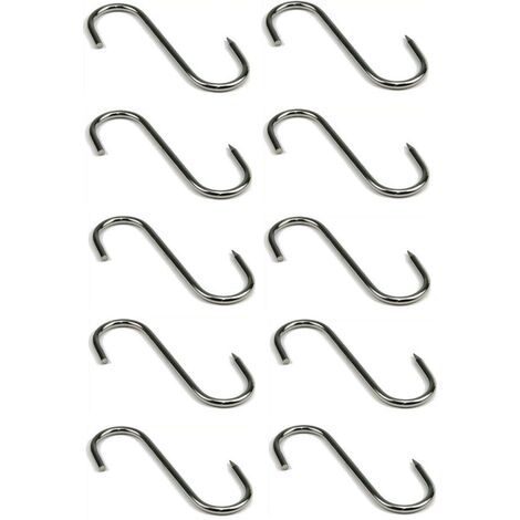 GANCIO INOX ALIMENTI MACELLAIO ø mm.6x180 PROSCIUTTI INSACCATI -PZ 10 FERR 85472