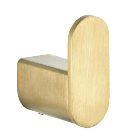 Gancio per accappatoio in acciaio inox con finitura oro spazzolato, gancio per accappatoio da parete in oro, gancio per asciugamano dal design elegante.