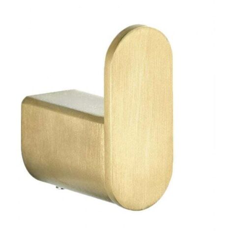 Gancio per accappatoio in acciaio inox con finitura oro spazzolato, gancio per accappatoio da parete in oro, gancio per asciugamano dal design elegante.