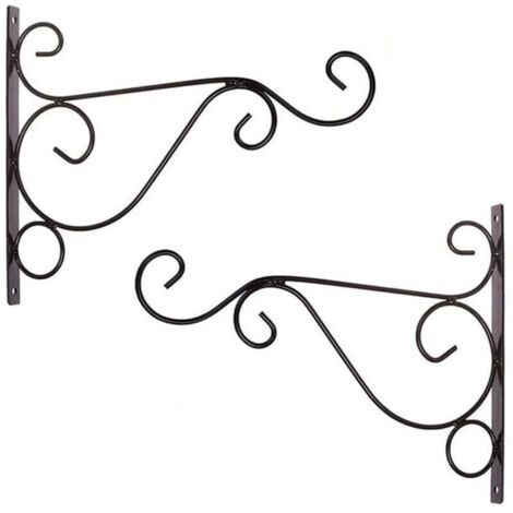 Gancio per appendere piante in ferro battuto da parete con viti, gancio per appendere piante da parete, 3121 cm, stile retrò, per giardino, balcone, lanterna, piante, decorazione (senza cestino appeso