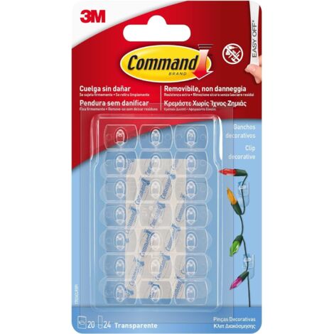 Gancio per appenderla 3M Trasparente Plastica (20 Unità)
