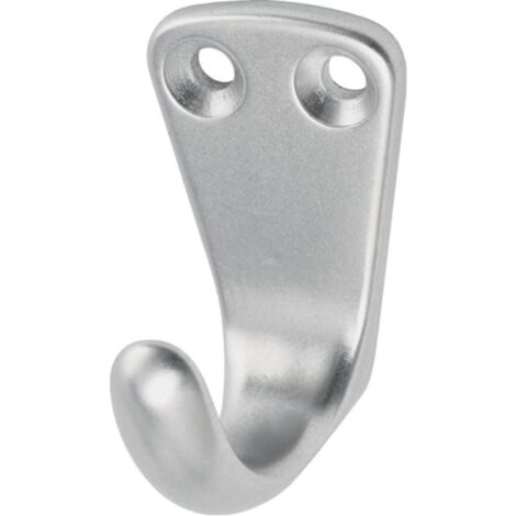 Gancio per asciugamani 0553 1 gancio H.37mm alluminio argento anodizzato A.33mm