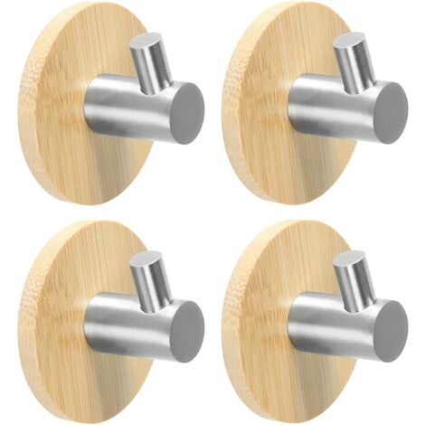 Gancio per asciugamani da bagno 6 pezzi Appendiabiti in legno Appendiabiti da parete in bambù Gancio adesivo Gancio per asciugamani da bagno Gancio adesivo per porta per il bagno della cucina