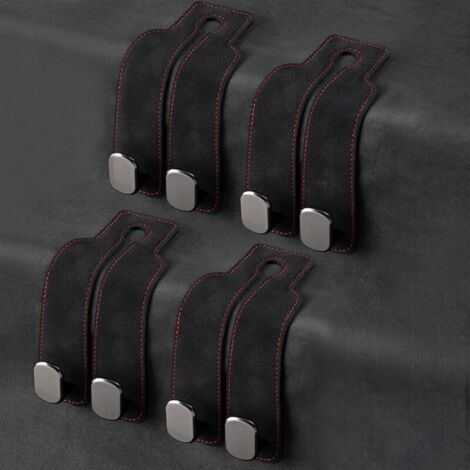 Gancio per borse da auto, gancio portaoggetti per schienale sedile auto (nero - set da 4)