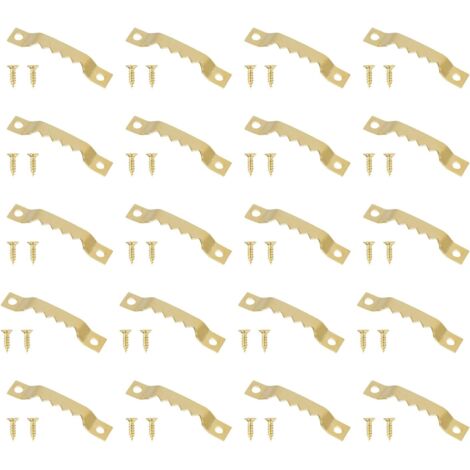 Gancio per cornice da parete, ganci per cornice, ganci per appendere a dente di sega, ganci per cornice a dente di sega con doppio foro, 20 pezzi con viti