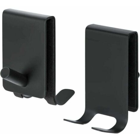Gancio per doccia per asciugamani, senza foratura, in acciaio inox, per porta del bagno, adatto per vetro spesso 4-10 mm, 2 pezzi, nero