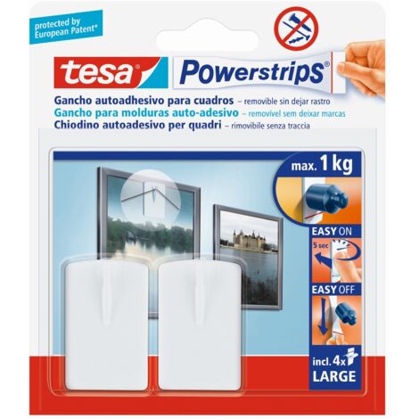 Gancio Per Quadri Adesivo Tesa Powerstrips 2 Pz - 12 Cf